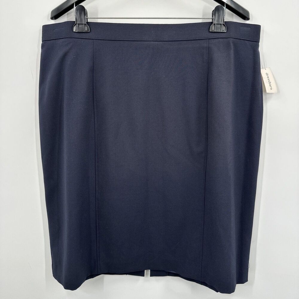 Dress Barn Pencil Skirt Plus Sz 24W Stretch Dark Blue Career Office Stretch NEW